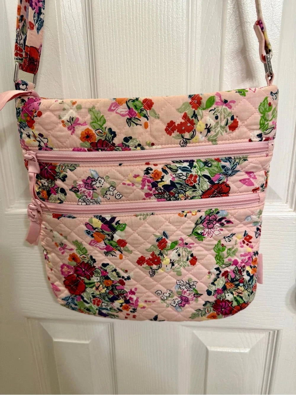Vera Bradley Pink Floral Quilted Crossbody Bag